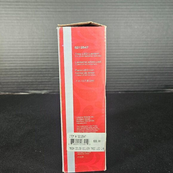 Christmas Mikasa Celebrations Tree LED Lantern Ceramic Silver Tone 7 Inch - Picture 9 of 14